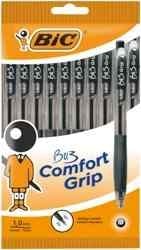 BIC Comfort Grip Black Colour Pens Pack of 10