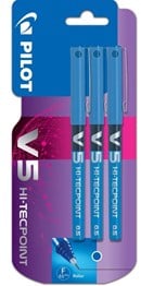 Pilot V5 Blue Liquid Ink Pen Triple Pack Carded