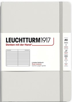 Leuchtturm Light Grey, Medium (A5), 251 p., ruled