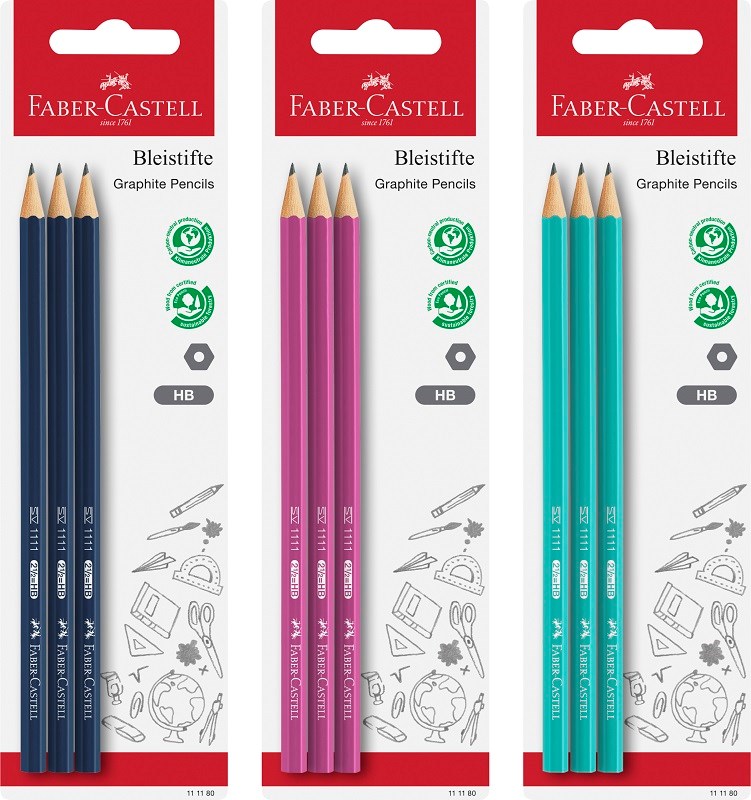 Faber Castell Graphite pencil HB coloured set